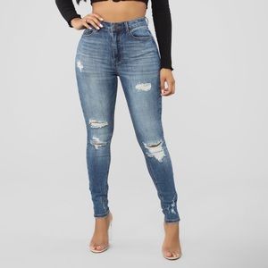 Drive Me Crazy Distressed Jeans - Dark Denim